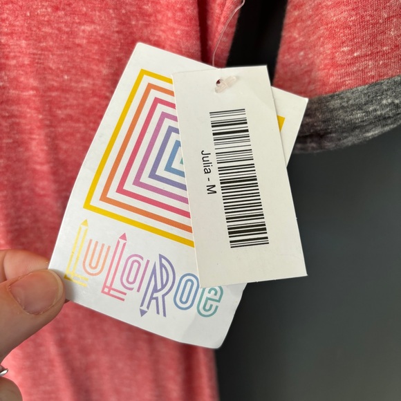 LulaRoe NWT Julia Heather Red T-shirt Dress Medium - Picture 7 of 8